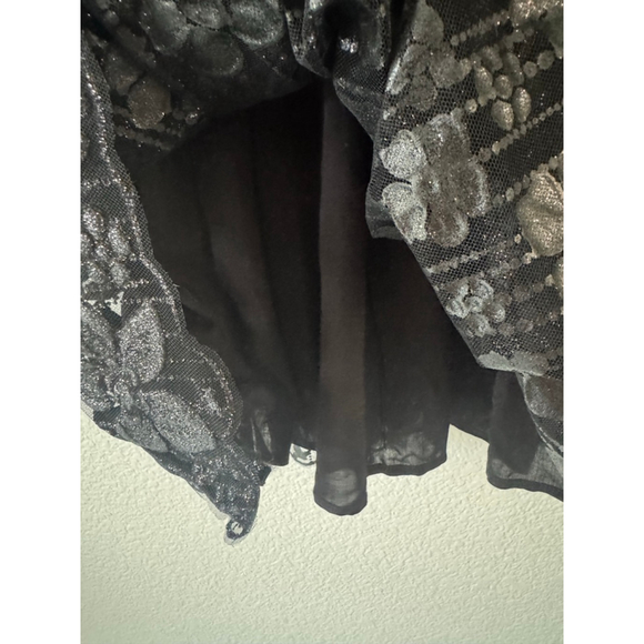Free People All That Glitters Lace Mini Dress Black Goth Fairy Grunge Large NWOT - Picture 5 of 10